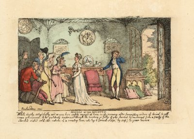 Couple à la mode dérangé par un parent stupide et oisif - Thomas Rowlandson