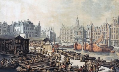 Marché aux poissons, Place du Dam, Amsterdam, Pays-Bas - Thomas Rowlandson