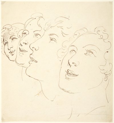 Quatre têtes - Thomas Rowlandson