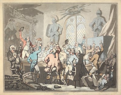 La chasse au renard [série de six] :  6.  Le dîner - Thomas Rowlandson