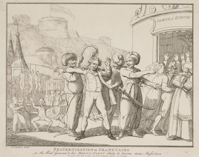 Fraternisation au Grand Caire, ou le général fou et sa joyeuse bande, en passe de devenir de dociles musulmans - Thomas Rowlandson