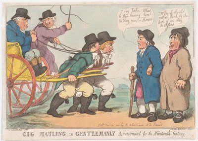 Traction de gig, ou amusement gentleman pour le 19ème siècle, 3 avril 1801 - Thomas Rowlandson