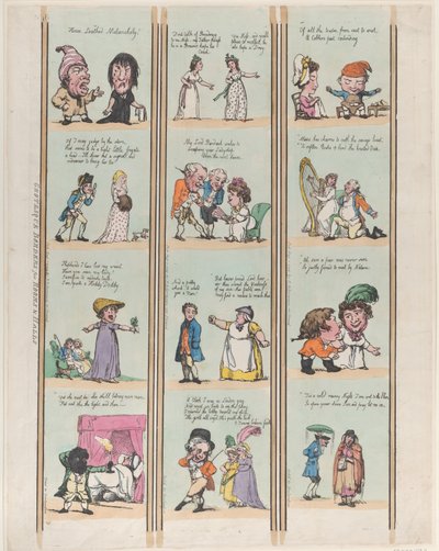Bordures grotesques pour pièces et halls, planche 16, 1er août 1799 - Thomas Rowlandson