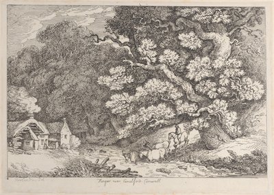 Hengar près de Camelford, Cornwall, des Vues de Cornwall, vers 1812 - Thomas Rowlandson