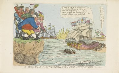 La flotte hollandaise remise à flot grâce à un effort collectif, 1813 - Thomas Rowlandson