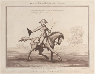 Accomplissements du cheval, croquis 10 : Un danseur de menuet !! - Thomas Rowlandson