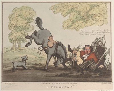 Les accomplissements du cheval, croquis 12 : Un voltigeur !!, 1er août 1799 - Thomas Rowlandson