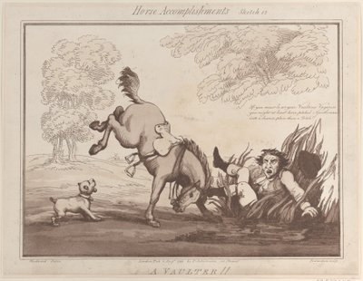 Accomplissements équestres, croquis 12 : Un voltigeur !!, 1er août 1799 - Thomas Rowlandson