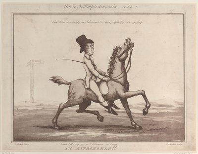 Accomplissements du cheval, Esquisse 1 : Un astronome !! - Thomas Rowlandson