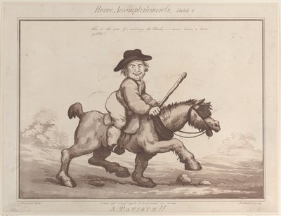 Accomplissements du cheval, croquis 2 : Un paveur !!, 1er août 1799 - Thomas Rowlandson
