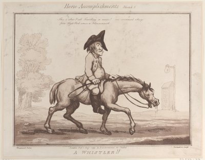 Accomplissements du cheval, croquis 3 : Un siffleur !! - Thomas Rowlandson