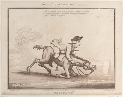 Accomplissements du cheval, Esquisse 4 : Un dévot !! - Thomas Rowlandson