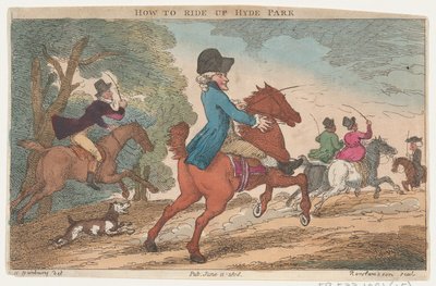 Comment Monter à Hyde Park, 11 juin 1808 - Thomas Rowlandson