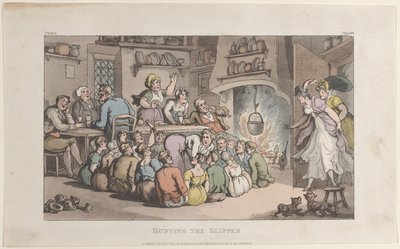 Chasse à la pantoufle, du Vicaire de Wakefield, 1er mai 1817 - Thomas Rowlandson
