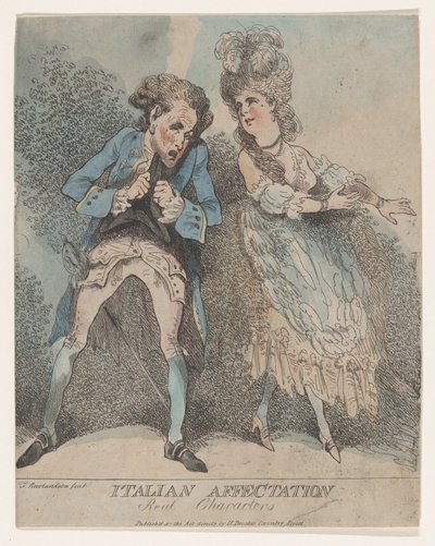 Affectation italienne, personnages réels - Thomas Rowlandson