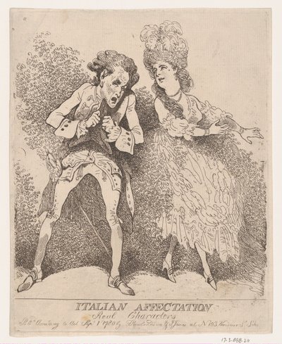 Affectation italienne, Personnages réels - Thomas Rowlandson