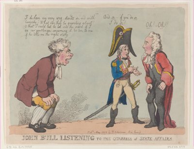 John Bull écoutant les querelles des affaires d