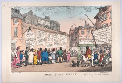 Rue Joint Stock, 10 mars 1808 - Thomas Rowlandson
