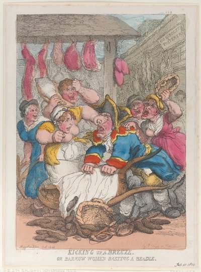 Soulever une brise ou des femmes de Barrow bastonnant un bedeau - Thomas Rowlandson