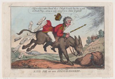Le Roi Joe sur son âne espagnol, 27 août 1808 - Thomas Rowlandson