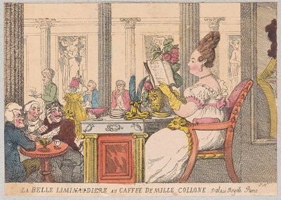 La Belle Liminaudiere au Café de Mille Colonnes, Palais Royal, Paris - Thomas Rowlandson