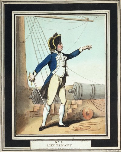 Lieutenant, aspirant de la Royal Navy au XVIIIe siècle - Thomas Rowlandson