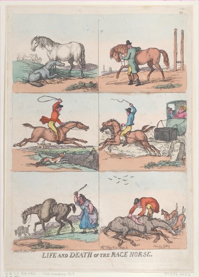 Vie et mort du cheval de course, réimpression - Thomas Rowlandson