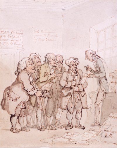 Contracteurs de prêts, fin 18e-début 19e siècle - Thomas Rowlandson