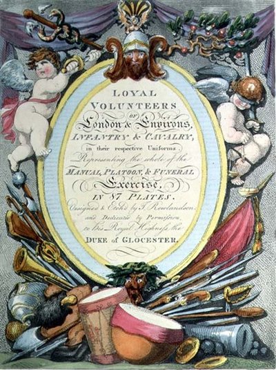 Volontaires loyaux de Londres, page de titre - Thomas Rowlandson