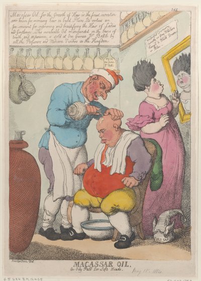Huile de Macassar, une bouffée huileuse pour têtes molles, 15 mars 1814 - Thomas Rowlandson