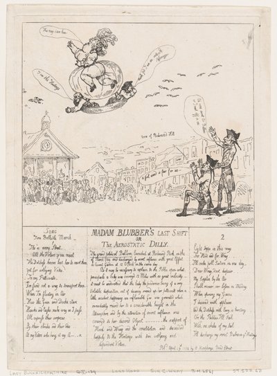 Le dernier recours de Madame Blubber ou Le Dilly aérostatique, 29 avril 1784 - Thomas Rowlandson