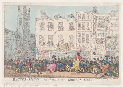 Procession de Maître Billy à Grocers Hall, 8 mars 1784 - Thomas Rowlandson