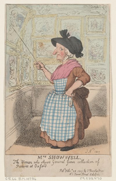 Mme Showell, la femme qui montre la collection de tableaux du général Guise à O..., 26 février 1807 - Thomas Rowlandson