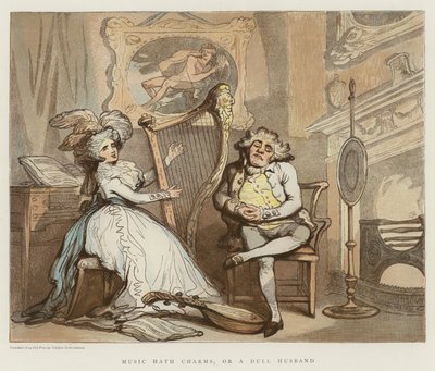 La musique a des charmes, ou un mari ennuyeux - Thomas Rowlandson
