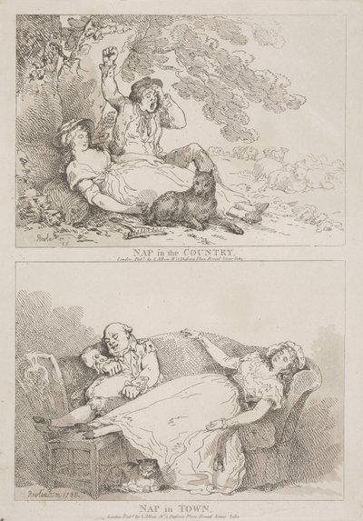 Sieste à la campagne - Sieste en ville - Thomas Rowlandson