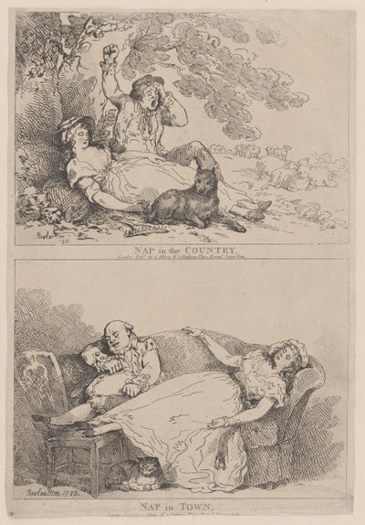 Sieste à la campagne, sieste en ville, 1785 - Thomas Rowlandson