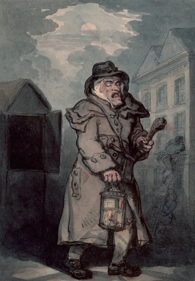 Veilleur de nuit, fin XVIIIe siècle - Thomas Rowlandson