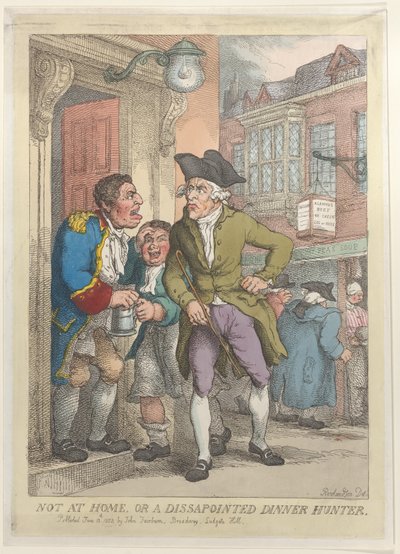 Pas à la maison, ou un chasseur de dîner déçu, 13 juin 1823 - Thomas Rowlandson