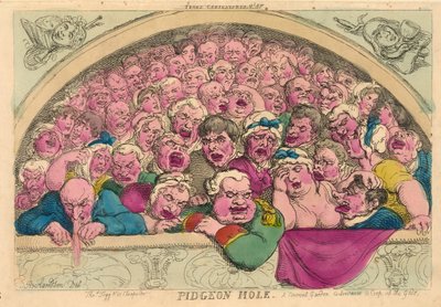Pigeon Hole, une astuce de jardin de couvent pour enfermer les dieux, 1811 - Thomas Rowlandson