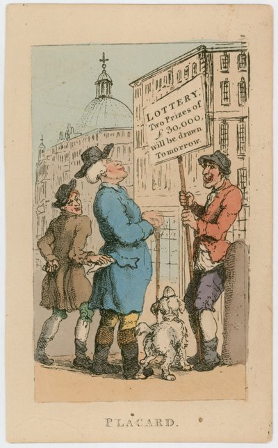 Affiche. Loterie - deux prix de 30 000 £ seront tirés demain - Thomas Rowlandson