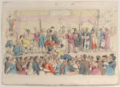 Planche 14 : Le spectacle de Richardson, du Monde en miniature, 1816 - Thomas Rowlandson
