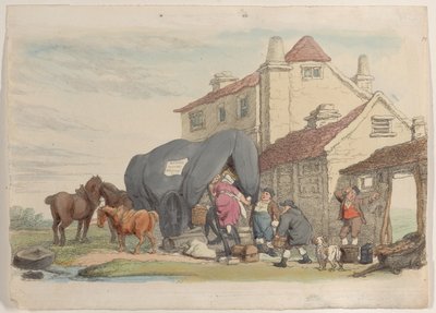 Planche 26 : Un chariot volant, du Monde en miniature - Thomas Rowlandson