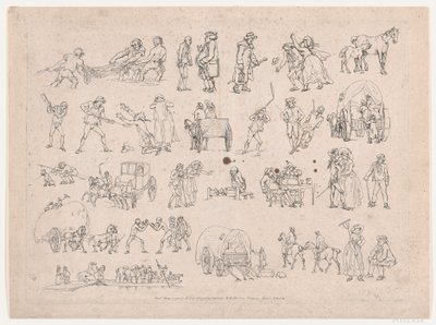 Planche 4, Contours de figures, paysages et bétail... pour l