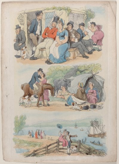 Planche 4 : Recrutement, du Monde en Miniature, 1816 - Thomas Rowlandson
