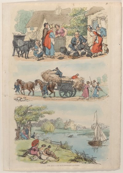 Planche 9, du Monde en miniature, 1816 - Thomas Rowlandson