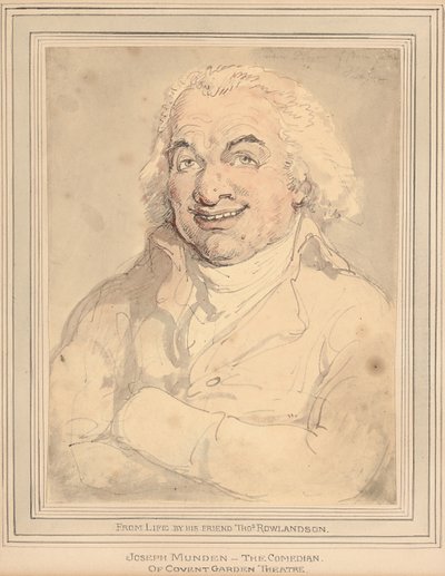 Portrait de Joseph Munden, buste, en manteau couleur buff - Thomas Rowlandson