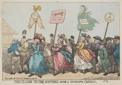 Défilé vers la tribune électorale après une campagne électorale couronnée de succès - Thomas Rowlandson