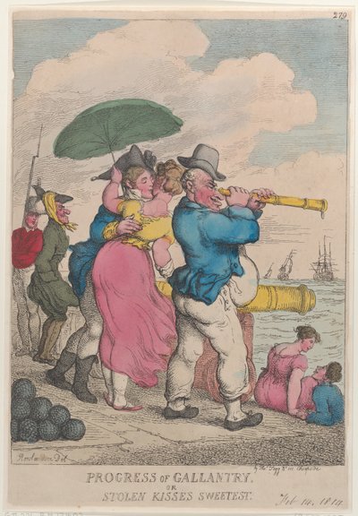 Progrès de la galanterie ou les baisers volés sont les plus doux - Thomas Rowlandson
