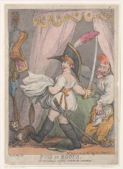 Le Chat Botté ou le Général Junot pris par surprise, 12 avril 1811 - Thomas Rowlandson