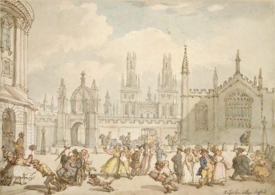 Radcliffe Square, Oxford, début du 19ème siècle - Thomas Rowlandson